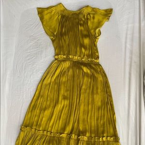 Anthropologie tiered maxi skirt dress flowy gold gorgeous vintage vibe